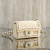 CHANEL MINI Classic Handbag Tweed Light Yellow