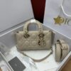 DIOR MINI Lady D-Joy Bag Cannage Lambskin-Sand-Colored