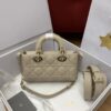 DIOR MINI Lady D-Joy Bag Cannage Lambskin-Sand-Colored