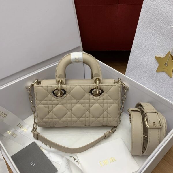 DIOR MINI Lady D-Joy Bag Cannage Lambskin-Sand-Colored