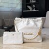 CHANEL Shiny Calfskin Quilted 22bag White