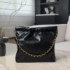 CHANEL Shiny Calfskin Quilted 22bag Black