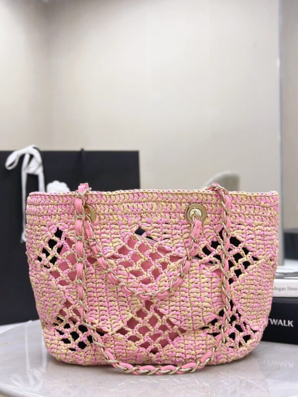 CHANEL 24A Cocobeach Collection Raffia Small Tote Bag