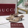 GUCCI Vuttoria thong in sand and brown GG canvas