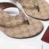 GUCCI Vuttoria thong in sand and brown GG canvas
