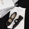 DIOR Very Dior Ballet Flat Transparent Mesh Embroidered with Black Millefiori Motif