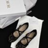 DIOR Very Dior Ballet Flat Transparent Mesh Embroidered with Black Millefiori Motif