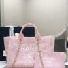 CHANEL Small Deauville Shopping Tote Light Pink Canvas