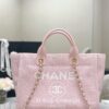 CHANEL Small Deauville Shopping Tote Light Pink Canvas