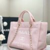 CHANEL Small Deauville Shopping Tote Light Pink Canvas