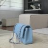 CHANEL Baby Blue Classique Flap Medium Handbag Silver Hardware