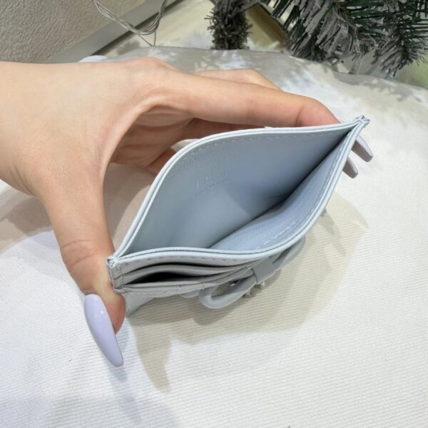 DIOR Lady Dior Freesia Card Holder Ice Blue Cannage Lambskin