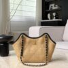 chanel mini coco shopping bag raffia and black calfskin