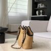 CHANEL MINI Coco Shopping Bag Raffia and Black Calfskin