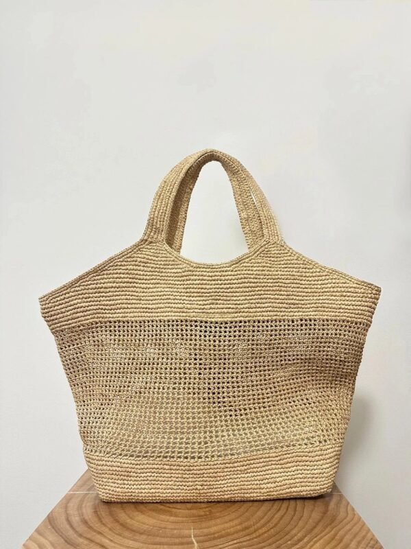 ysl icare in raffia tote