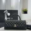 CHANEL Maxi Coco Handle Long Flap Bag Black