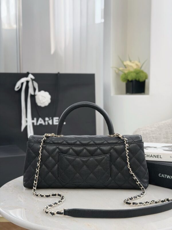 CHANEL Maxi Coco Handle Long Flap Bag Black