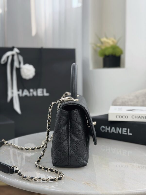 CHANEL Maxi Coco Handle Long Flap Bag Black