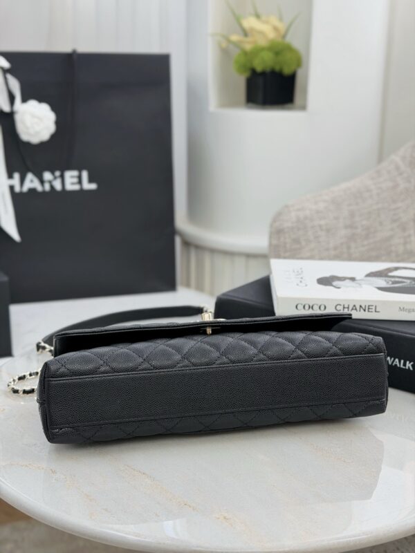 CHANEL Maxi Coco Handle Long Flap Bag Black