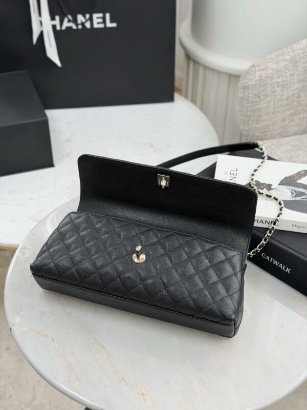CHANEL Maxi Coco Handle Long Flap Bag Black