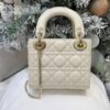 Mini Lady Dior Bag with Chain Craie Cannage Lambskin