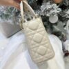 Mini Lady Dior Bag with Chain Craie Cannage Lambskin