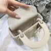 Mini Lady Dior Bag with Chain Craie Cannage Lambskin