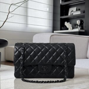 CHANEL So Black Medium Lambskin Flap Bag