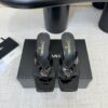 CHANEL Crocodile Embossed Patent Calfskin Mules