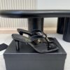 CHANEL Crocodile Embossed Patent Calfskin Mules
