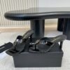 CHANEL Crocodile Embossed Patent Calfskin Mules