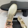 CHANEL Beige Mesh Quilted Mary Jane Flats