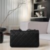 CHANEL Flap Bag Quilted Goatskin Small Black