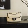 CHANEL Small Flap Bag Braided Straw, Lambskin