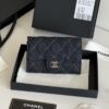 CHANEL Classic Card Holder Denim Dark Blue & Orange