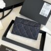 CHANEL Classic Card Holder Denim Dark Blue & Orange
