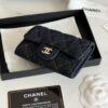 CHANEL Classic Card Holder Denim Dark Blue & Orange