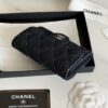 CHANEL Classic Card Holder Denim Dark Blue & Orange