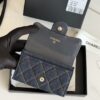 CHANEL Classic Card Holder Denim Dark Blue & Orange