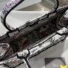 DIOR Canvas Embroidered Medium Book Tote White Multicolor