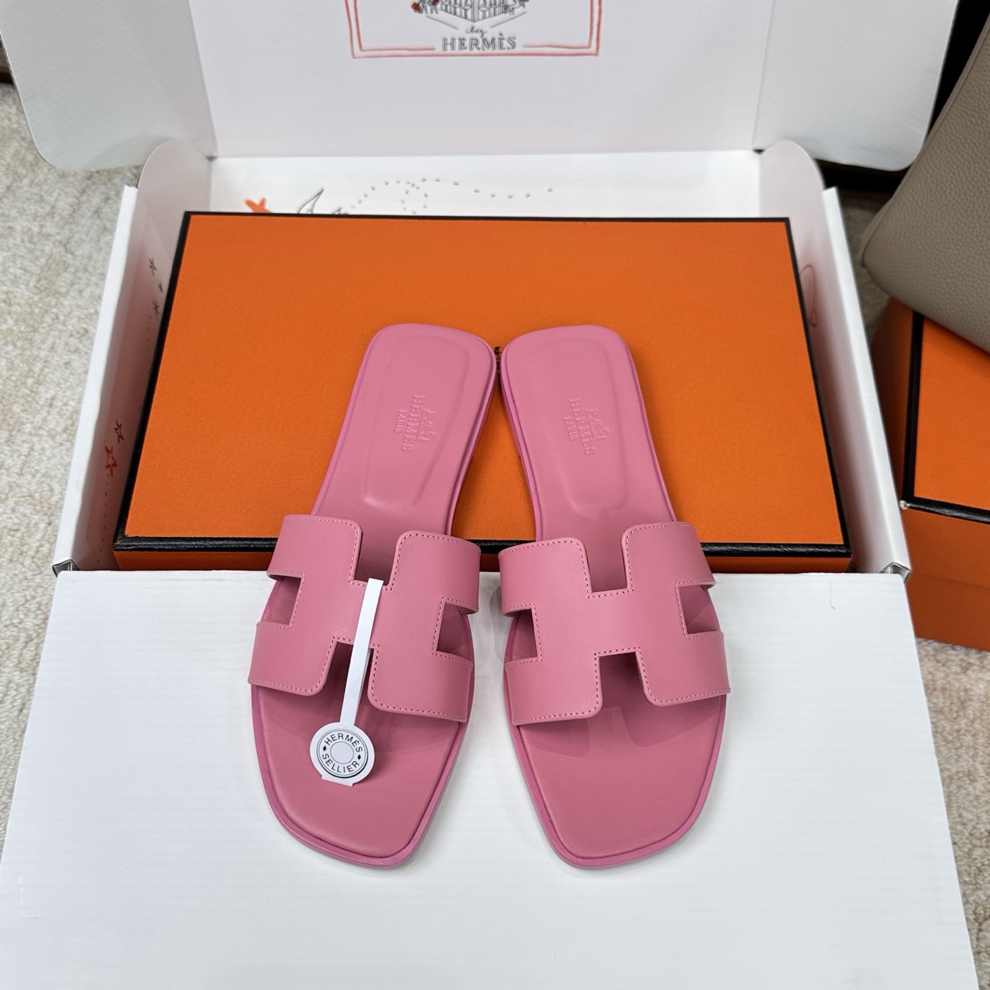 IMG_2373 Hermès Oran Sandal Calfskin Rose Pétale - 图片 2