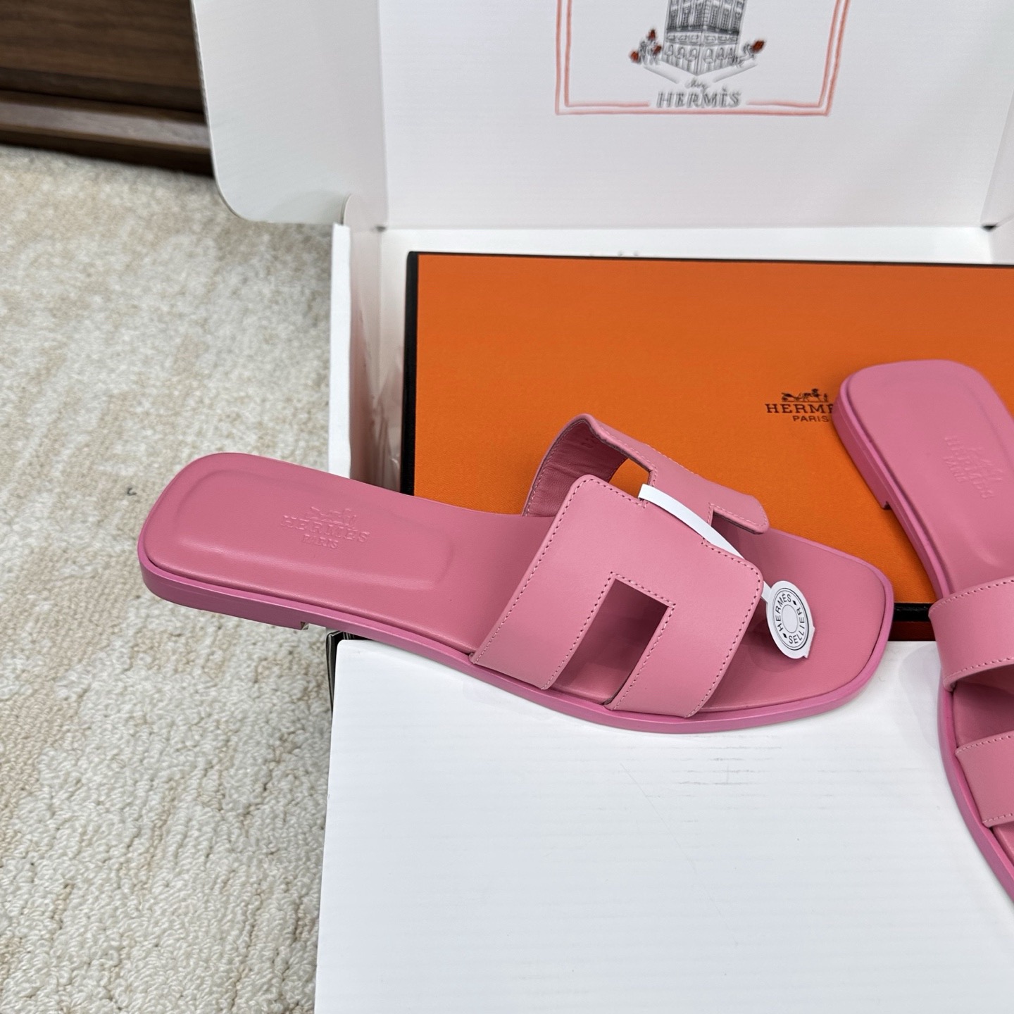 IMG_2374 Hermès Oran Sandal Calfskin Rose Pétale - 图片 4
