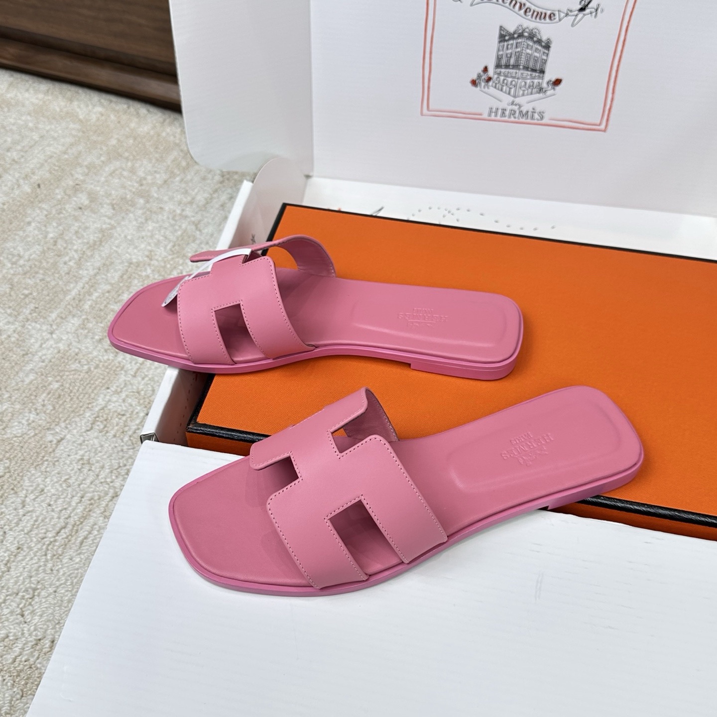 IMG_2375 Hermès Oran Sandal Calfskin Rose Pétale - 图片 3