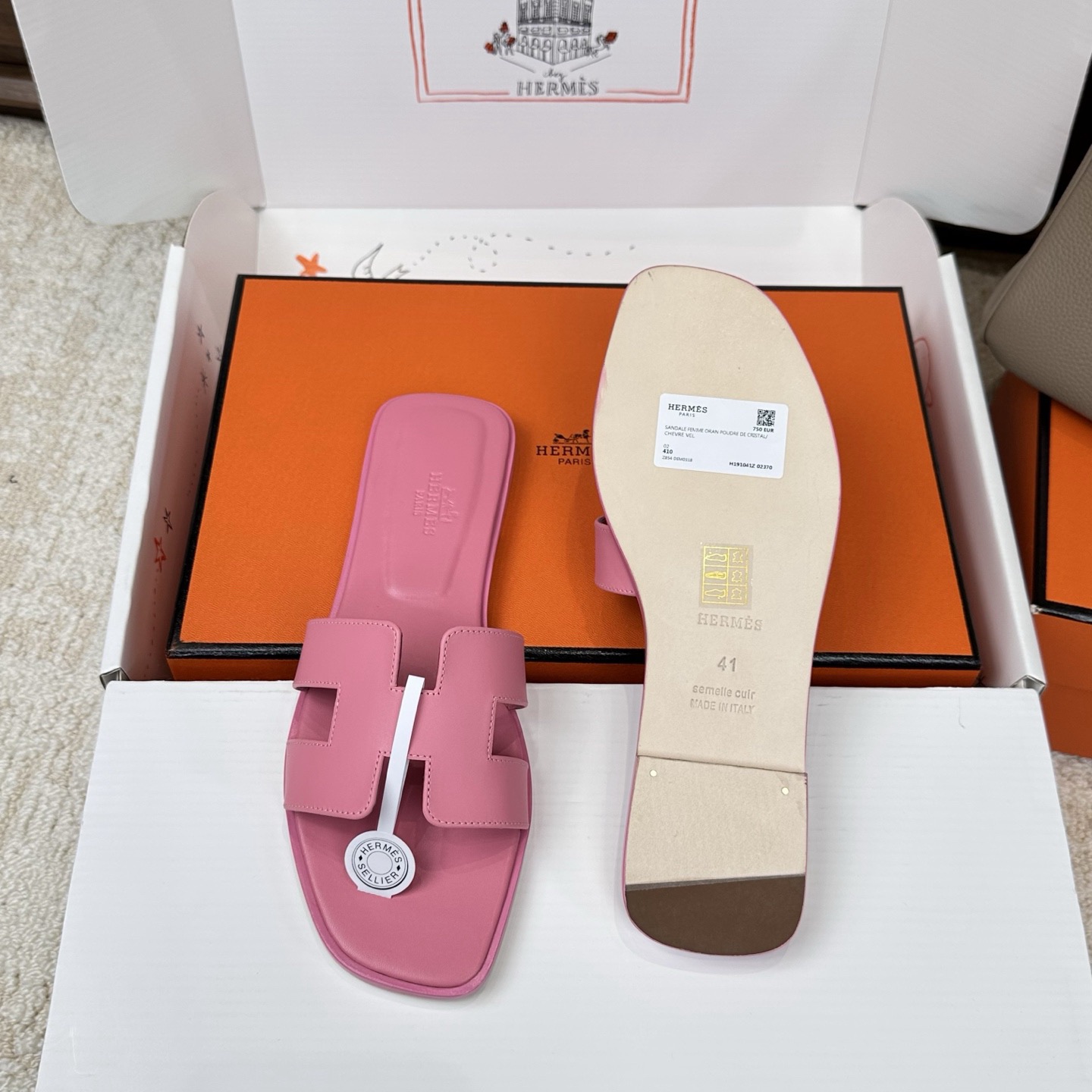 IMG_2376 Hermès Oran Sandal Calfskin Rose Pétale - 图片 6