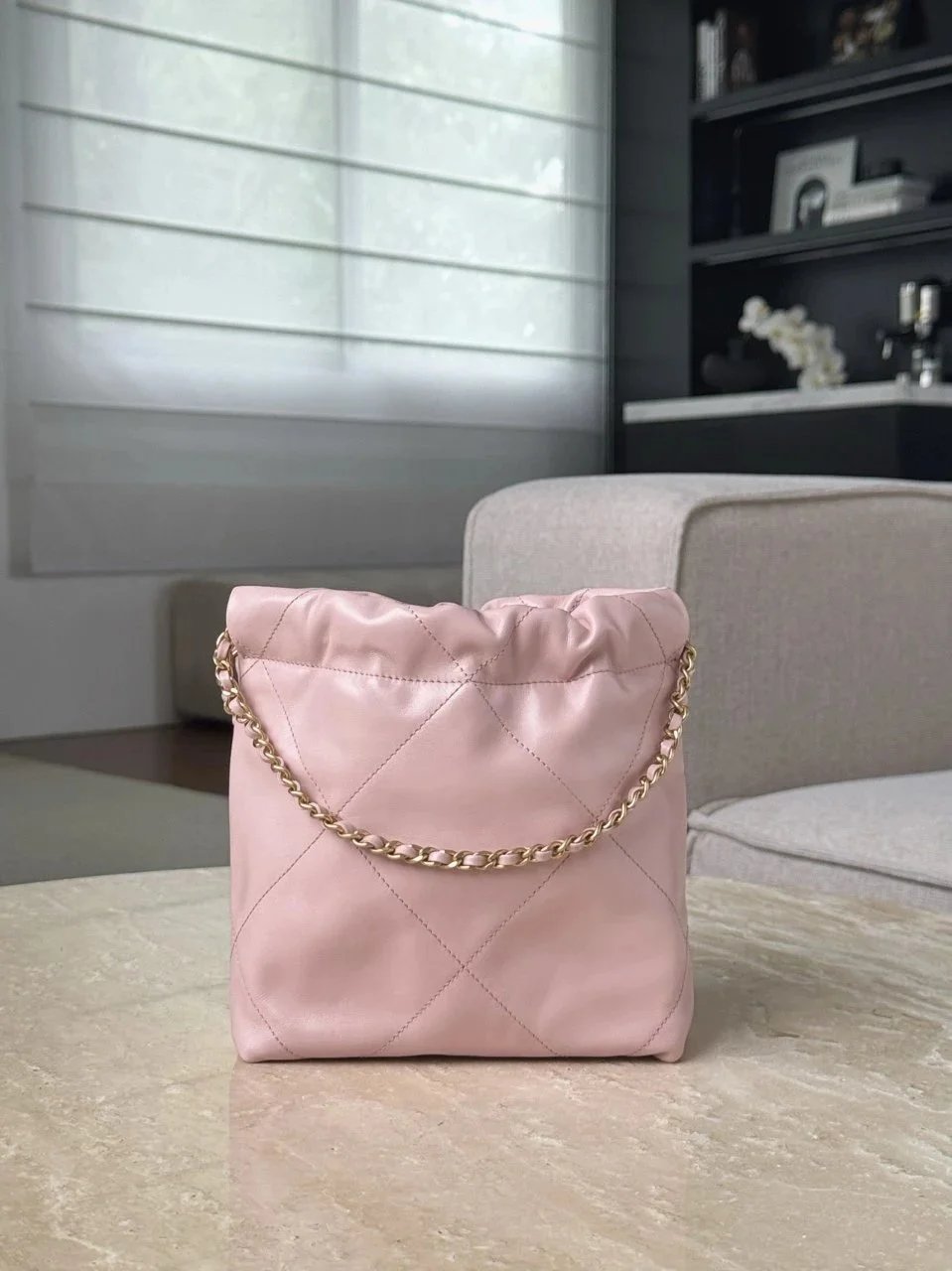IMG_2486 CHANEL MINI Shiny Calfskin Quilted 22bag Pink - 图片 3