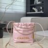 CHANEL MINI Shiny Calfskin Quilted 22bag Pink