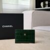 CHANEL Calfskin Crocodile Embossed Crococo Card Holder