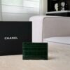 CHANEL Calfskin Crocodile Embossed Crococo Card Holder