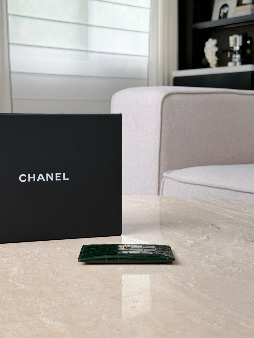 IMG_2610 CHANEL Calfskin Crocodile Embossed Crococo Card Holder - 图片 5