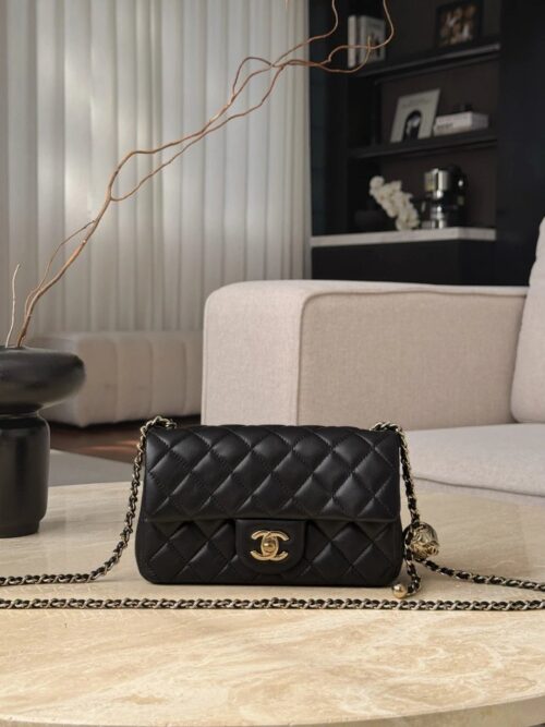 CHANEL Classic Flap CF with Light Gold Ball Charm – 20cm